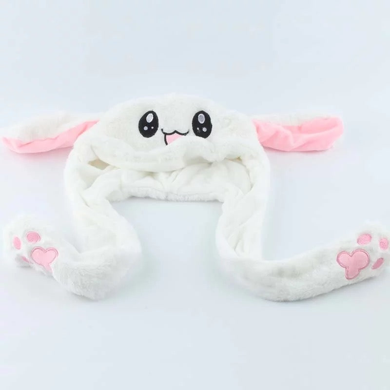 White Kpop Bunny Moveable Ears Headband
