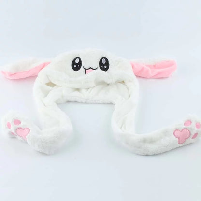White Kpop Bunny Moveable Ears Headband